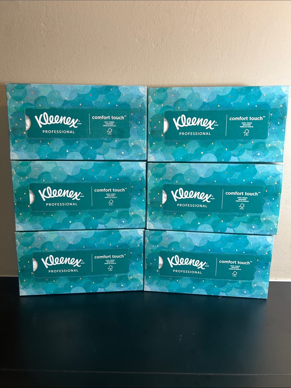 Kleenex Professional Comfort Touch Facial Tissues - Teal (6 Boxes of 100).